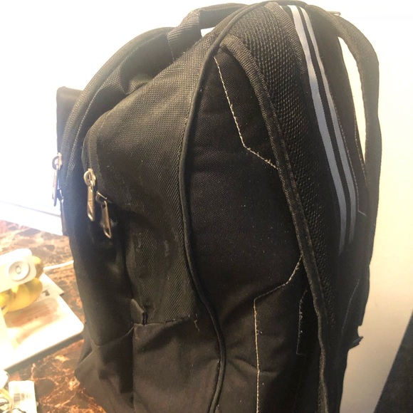 Adidas 028685 Large Black White Backpack Size 17”x12”x9” - Picture 7 of 15